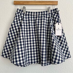 Classic Prep Girls Navy & White Gingham Skirt